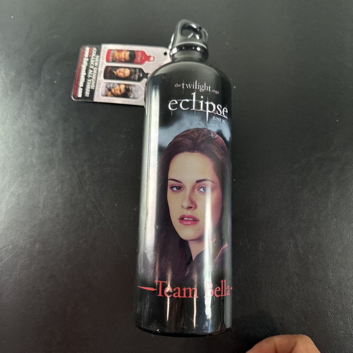 Original Twilight Team Bella aluminum water bottle with tags attached
