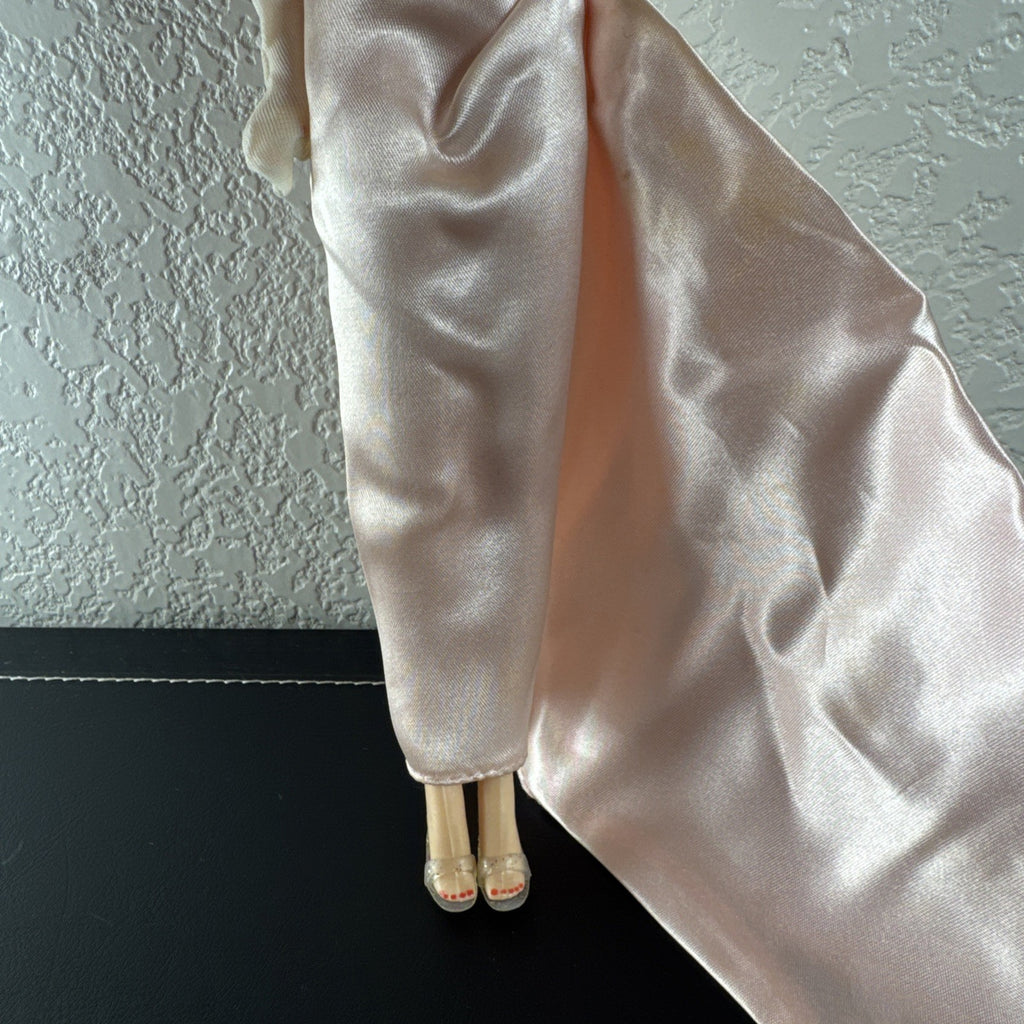 1990 Barbie Enchanted Evening Remake fashion doll featuring a colorful vintage gown design