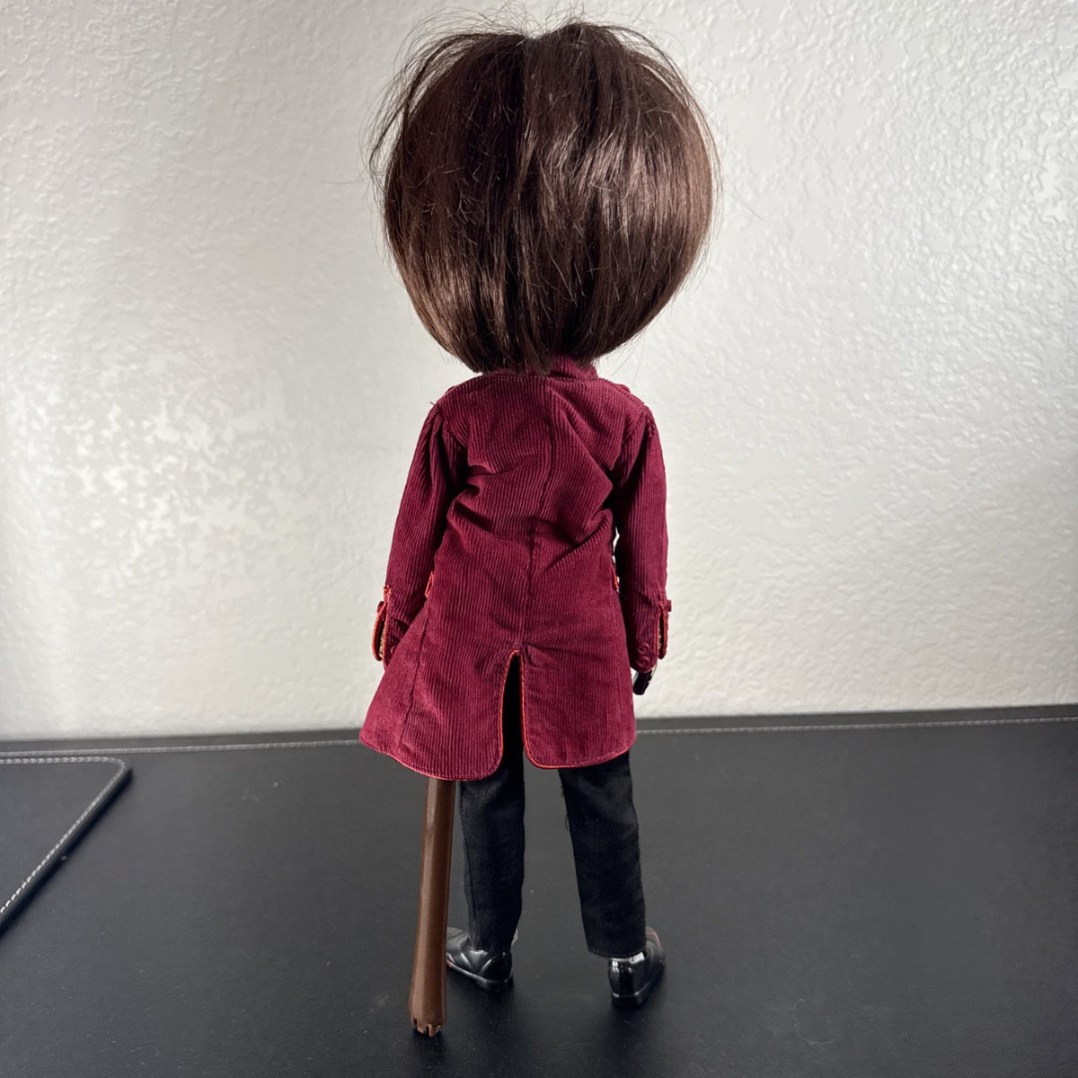 Taeyang Willy Wonka 14-inch loose doll wearing burgundy corduroy coat and holding walking stick