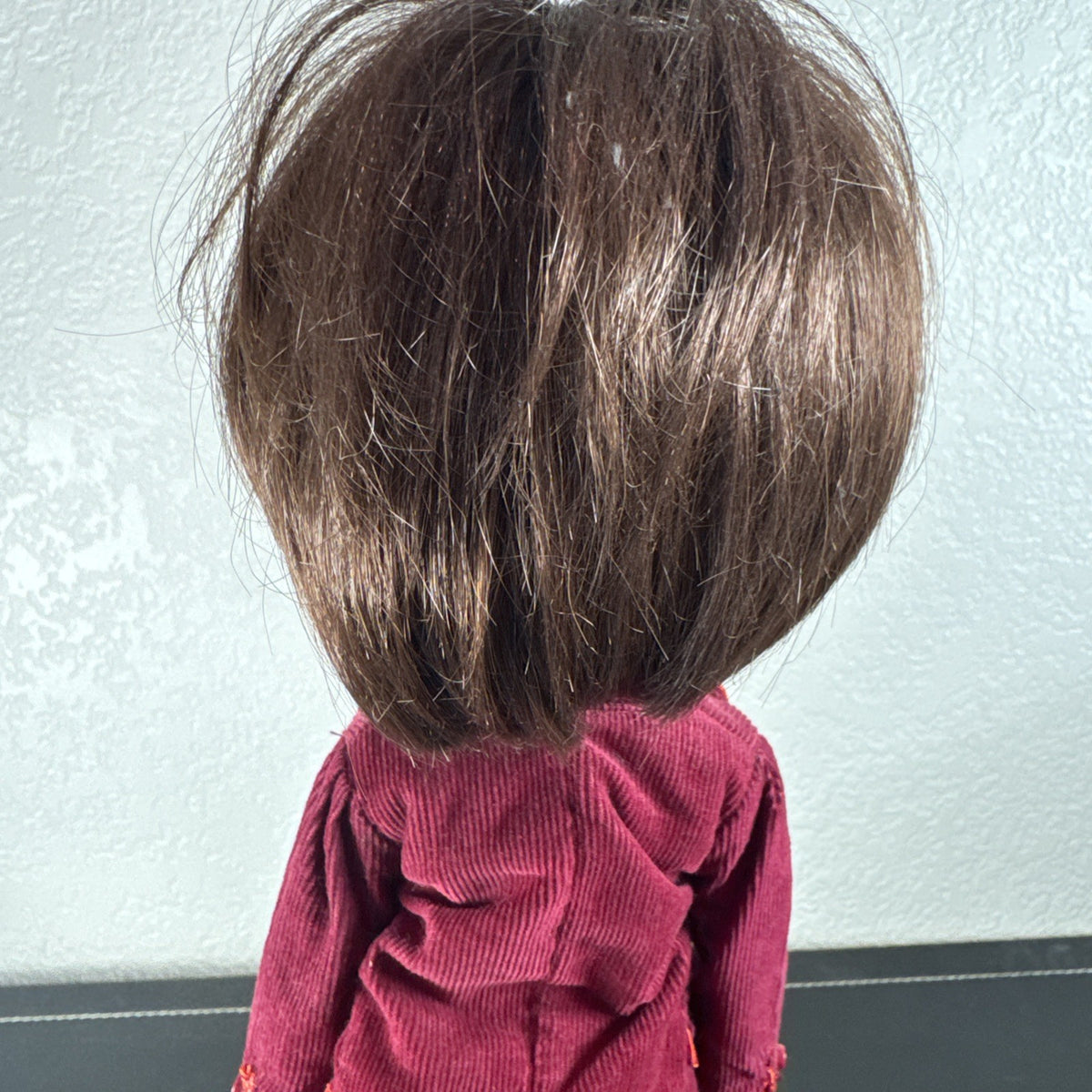 Taeyang Willy Wonka 14-inch loose doll wearing burgundy corduroy coat and holding walking stick