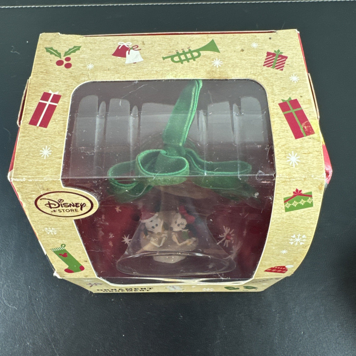 Disney 2016 Sketchbook glass drop Christmas ornament featuring Mickey and Minnie Mouse in new condition