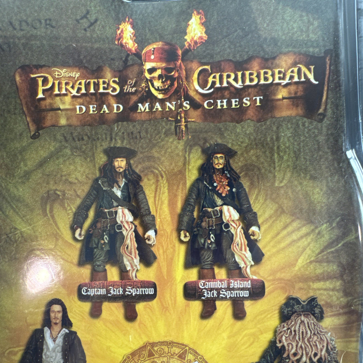 New 2006 Disney Pirates of the Caribbean Dead Man's Chest 7-inch Captain Jack Sparrow action figure with accessories.