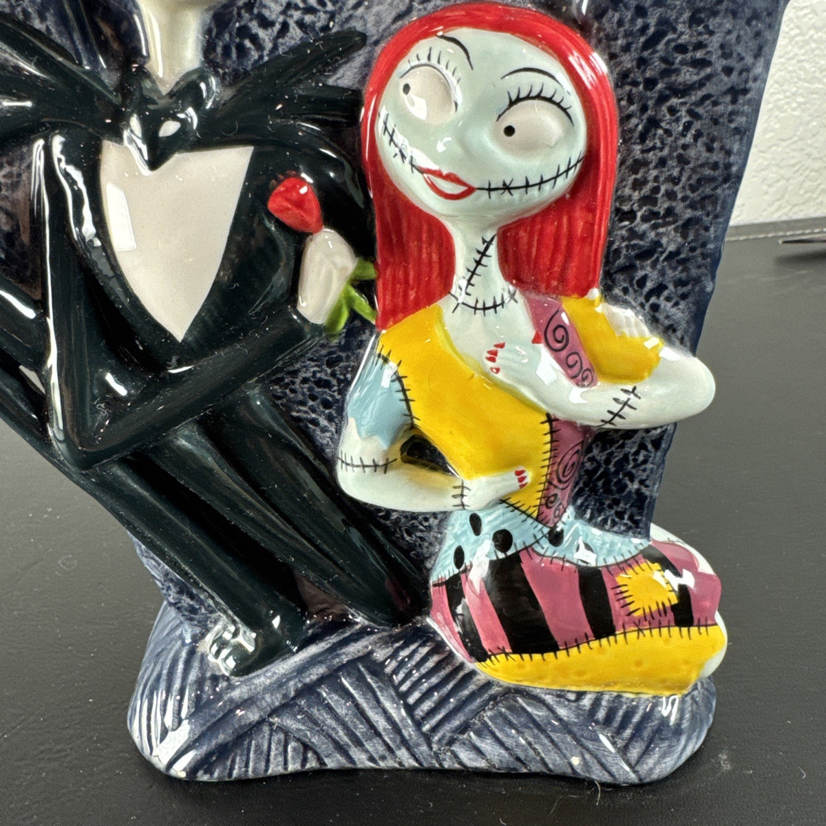 Disney Nightmare Before Christmas 8-inch ceramic candelabra featuring Jack Skellington and Sally.