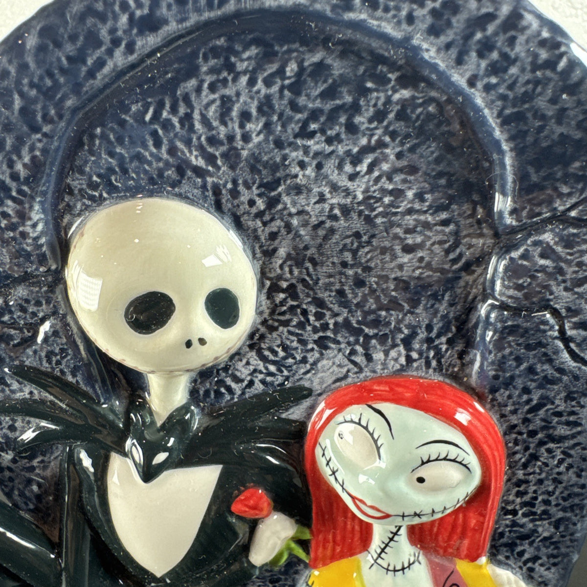 Disney Nightmare Before Christmas 8-inch ceramic candelabra featuring Jack Skellington and Sally.