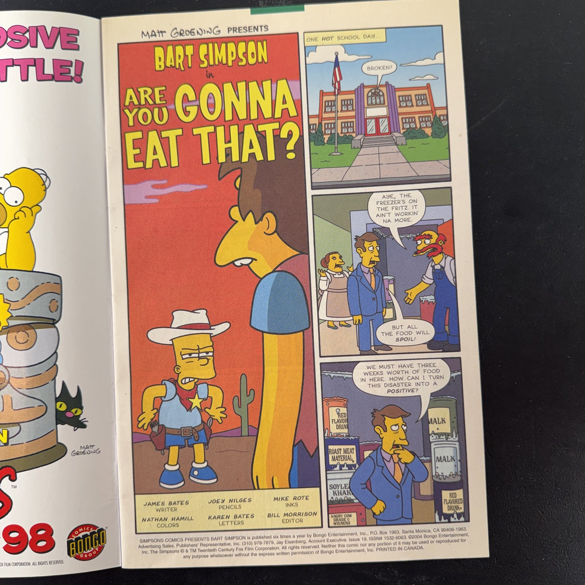 Bart Simpson #19 comic book from Bongo Comics published in 2004, sleeved in very good condition.