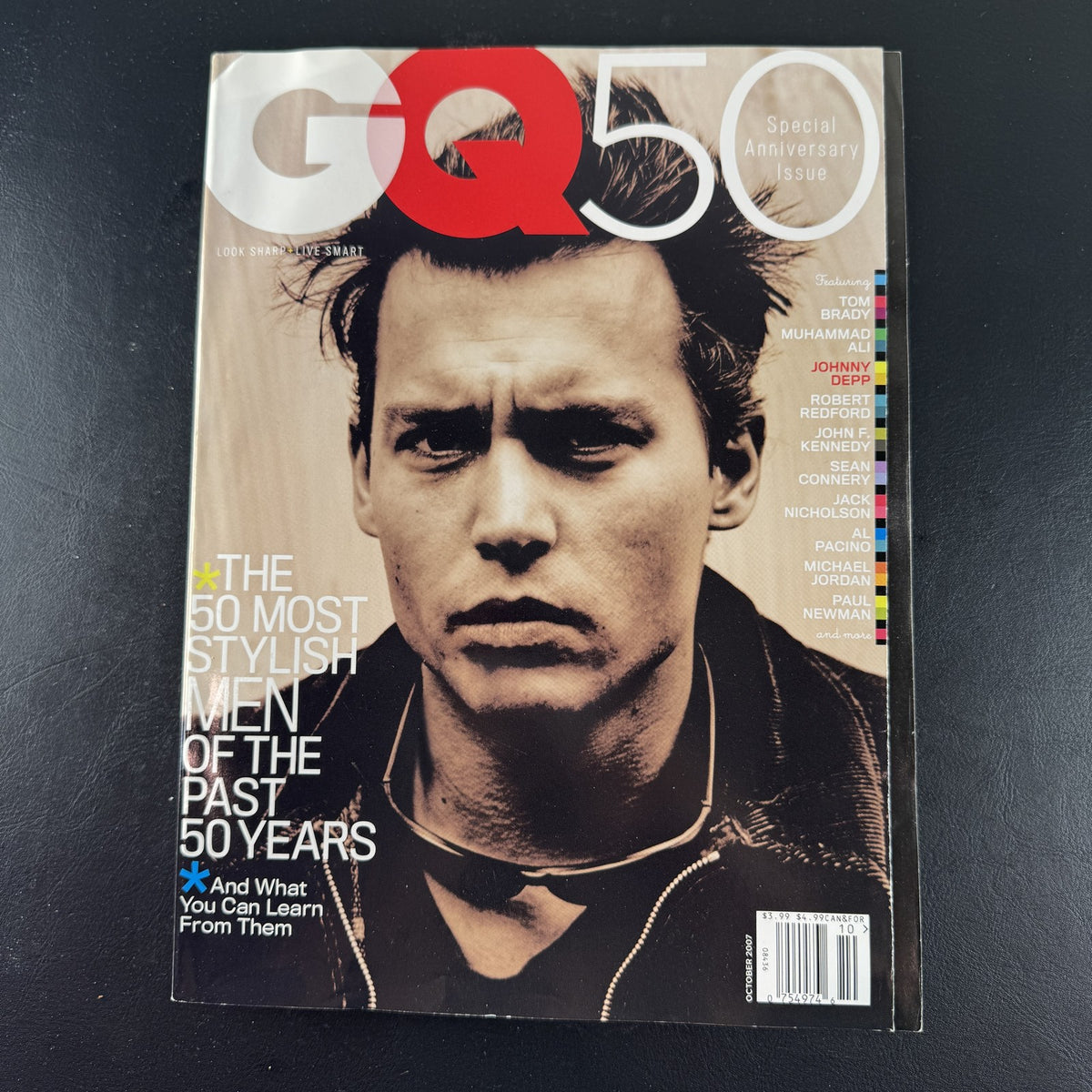 GQ Magazine October 2007 50th Special Anniversary Issue featuring Johnny Depp on the cover