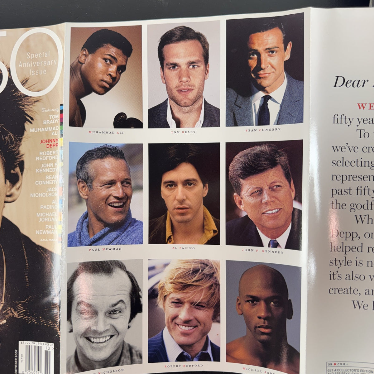 GQ Magazine October 2007 50th Special Anniversary Issue featuring Johnny Depp on the cover