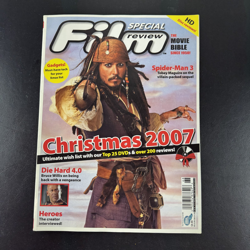 Film Review Special Issue 68 Christmas 2007 paperback magazine with Johnny Depp as Jack Sparrow on the cover.