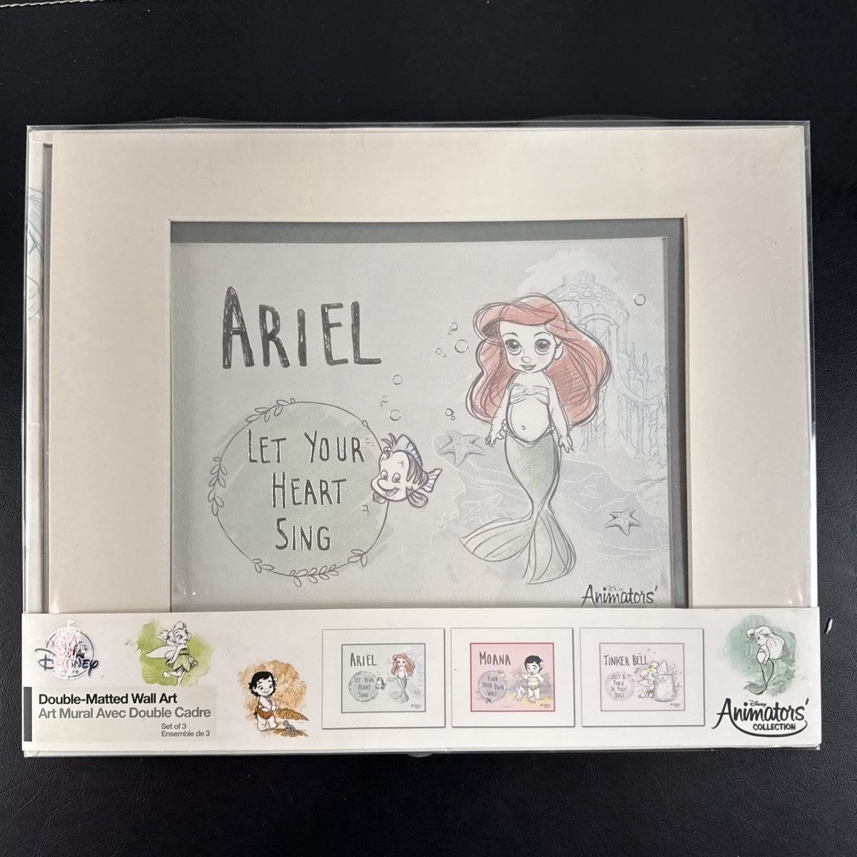 Disney Animator's Collection unframed art print featuring Ariel from The Little Mermaid with Let Your Heart Sing text