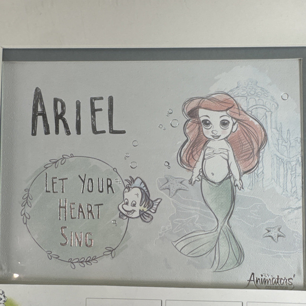 Disney Animator's Collection unframed art print featuring Ariel from The Little Mermaid with Let Your Heart Sing text