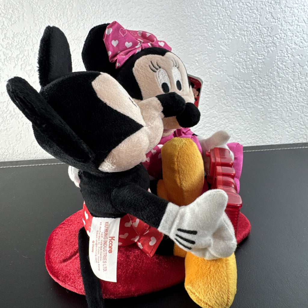Disney Mickey and Minnie Mouse Love Pals Valentine plush set with light-up and kissing sound features.