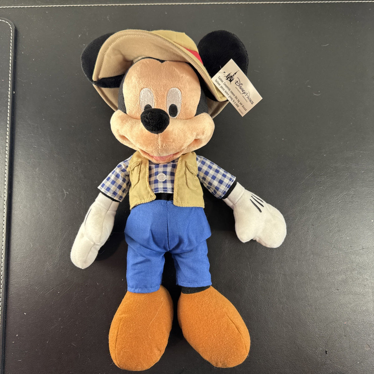 New Disney 15-inch Mickey Mouse fisherman plush doll standing in full outfit.