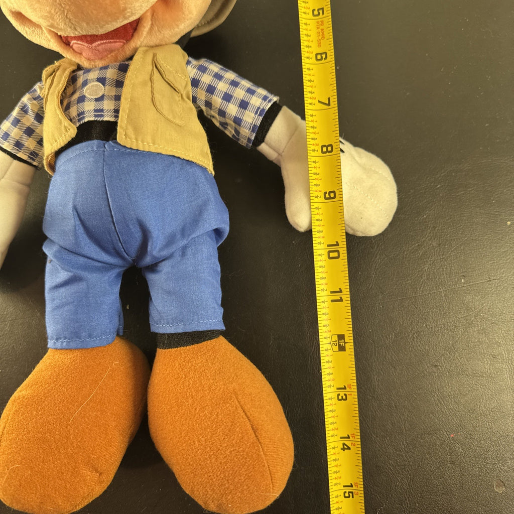 New Disney 15-inch Mickey Mouse fisherman plush doll standing in full outfit.