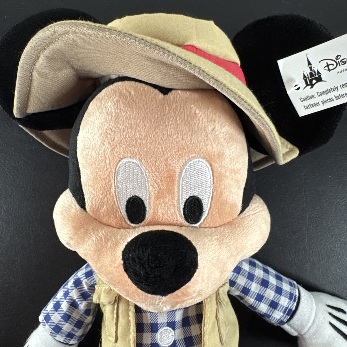 New Disney 15-inch Mickey Mouse fisherman plush doll standing in full outfit.
