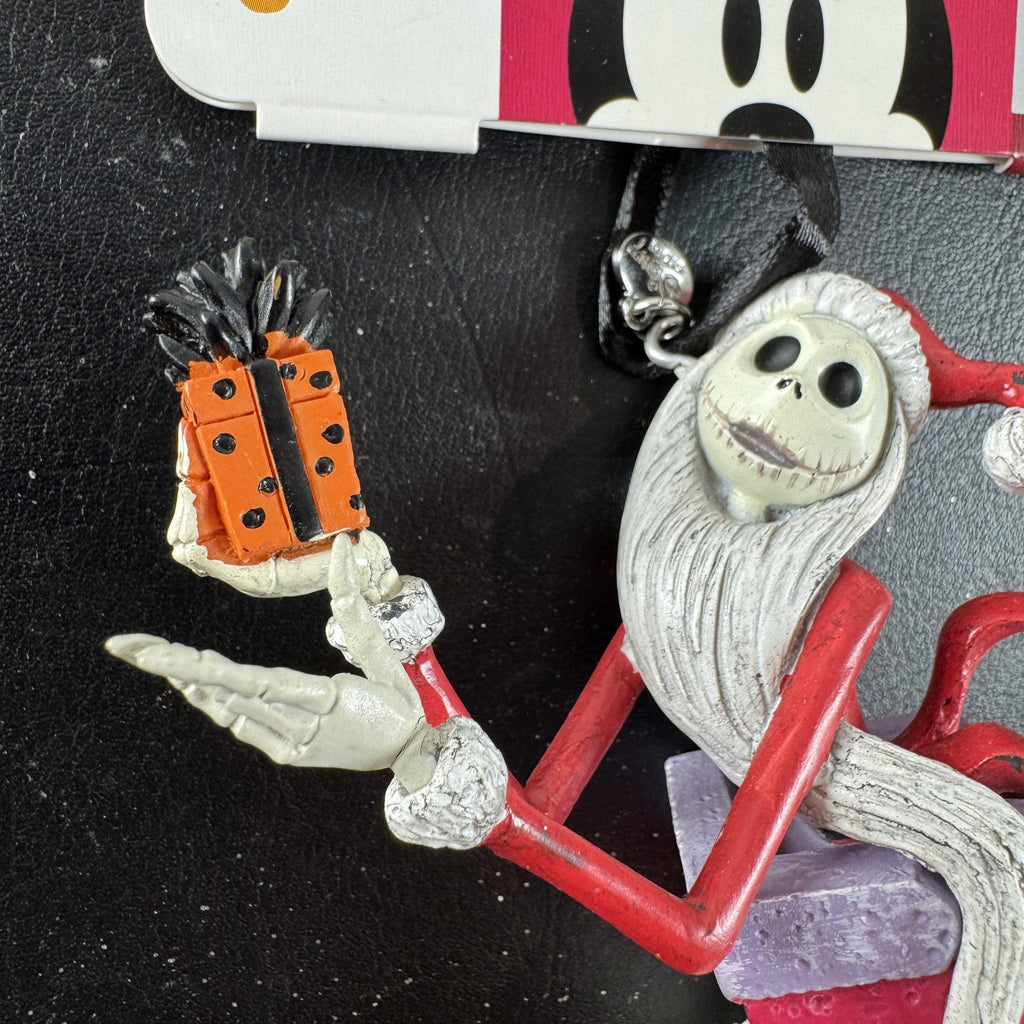 Disney Sketchbook Jack Skellington as Sandy Claws popping out of a chimney ornament with original backing card