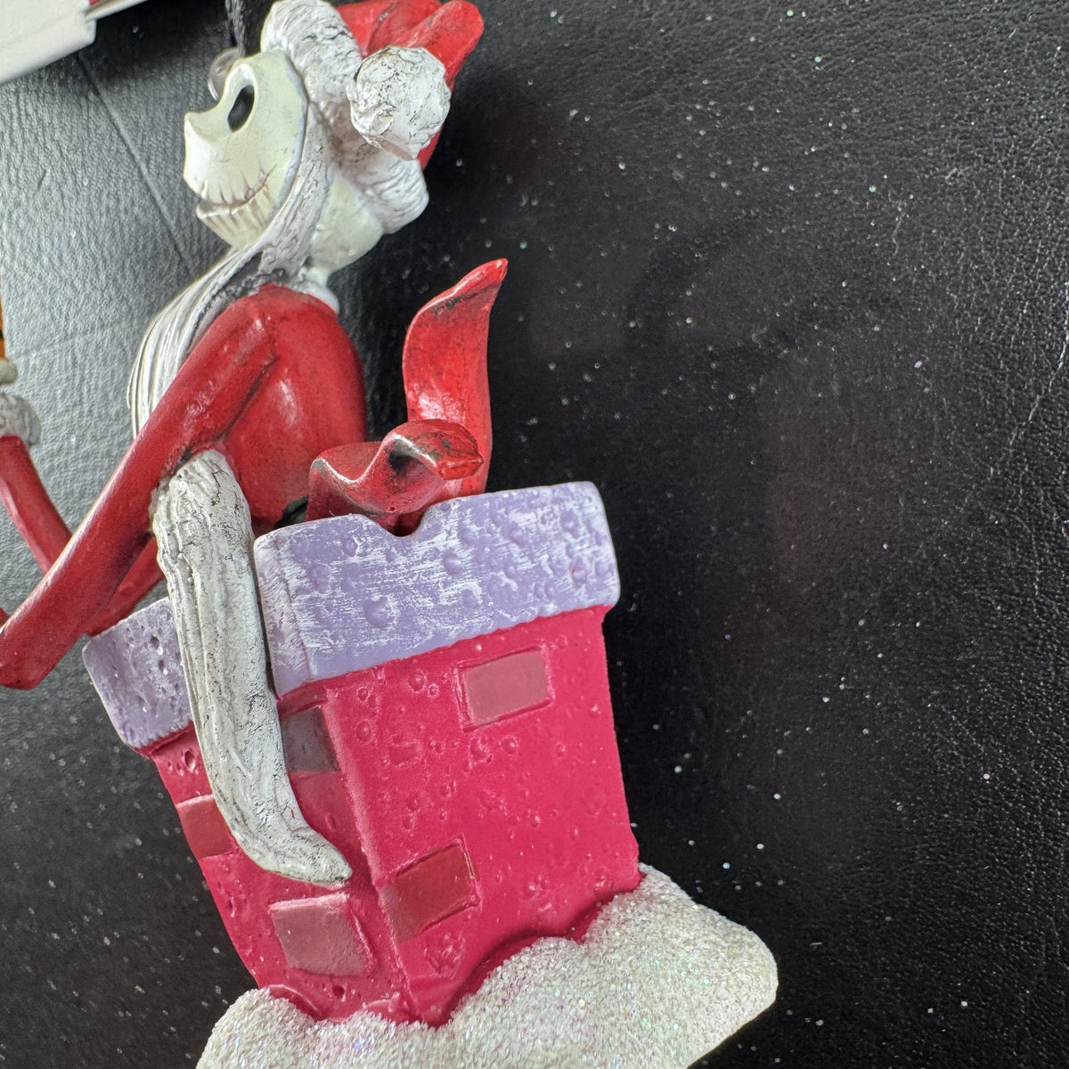 Disney Sketchbook Jack Skellington as Sandy Claws popping out of a chimney ornament with original backing card