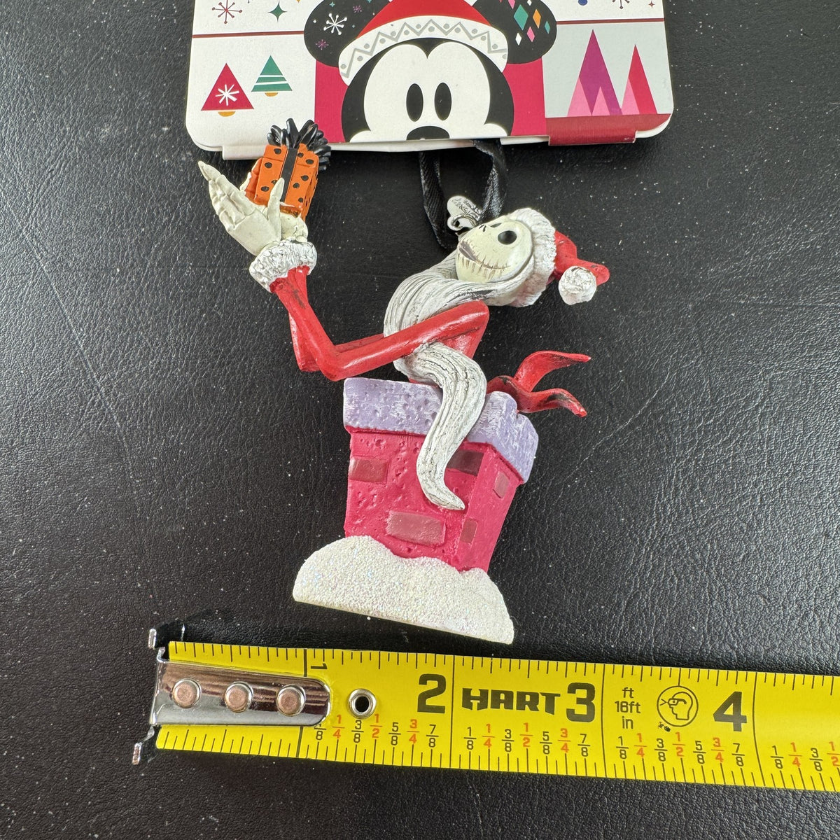 Disney Sketchbook Jack Skellington as Sandy Claws popping out of a chimney ornament with original backing card