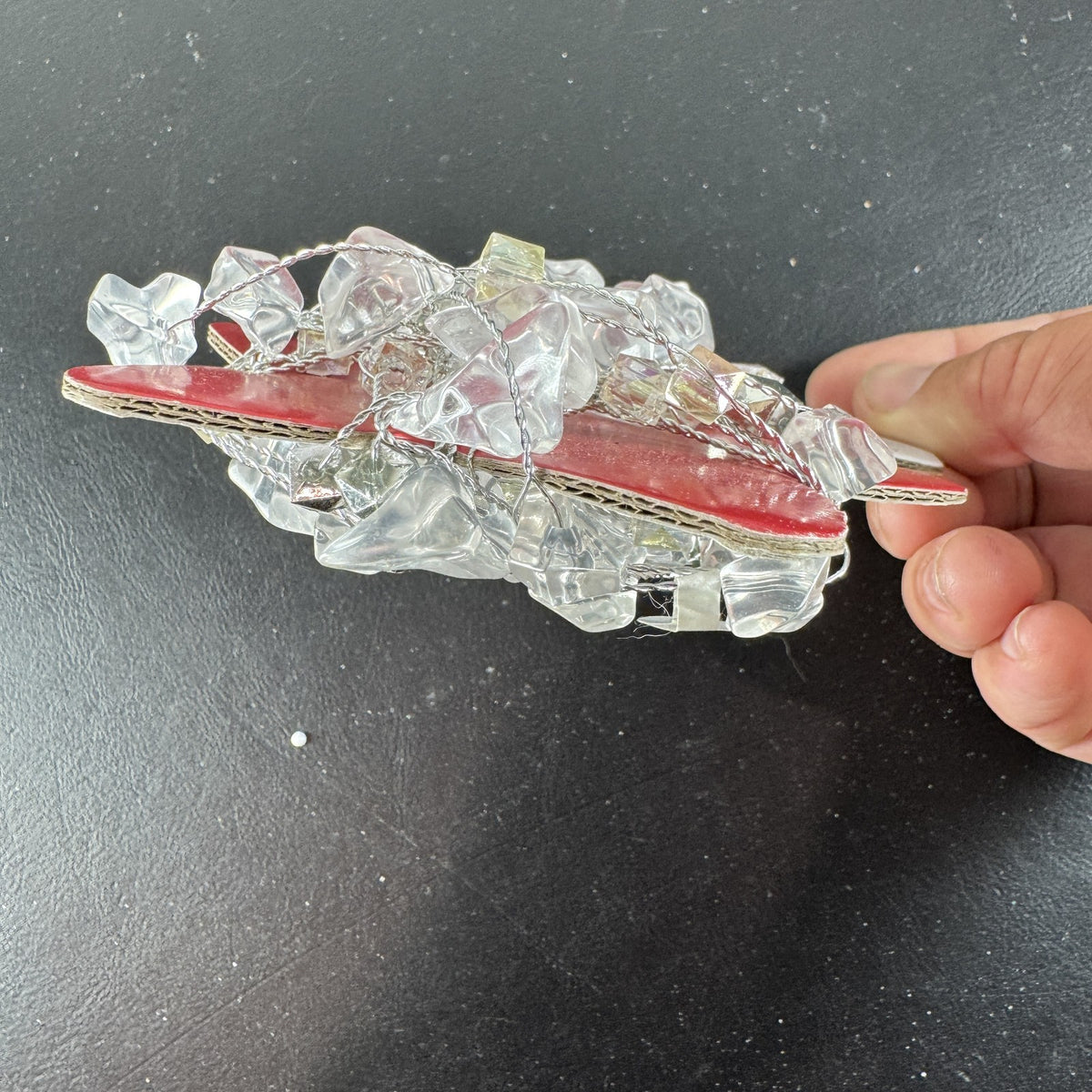 Hallmark Keepsake miniature glistening garland 10 ft clear faceted beads on original packaging card