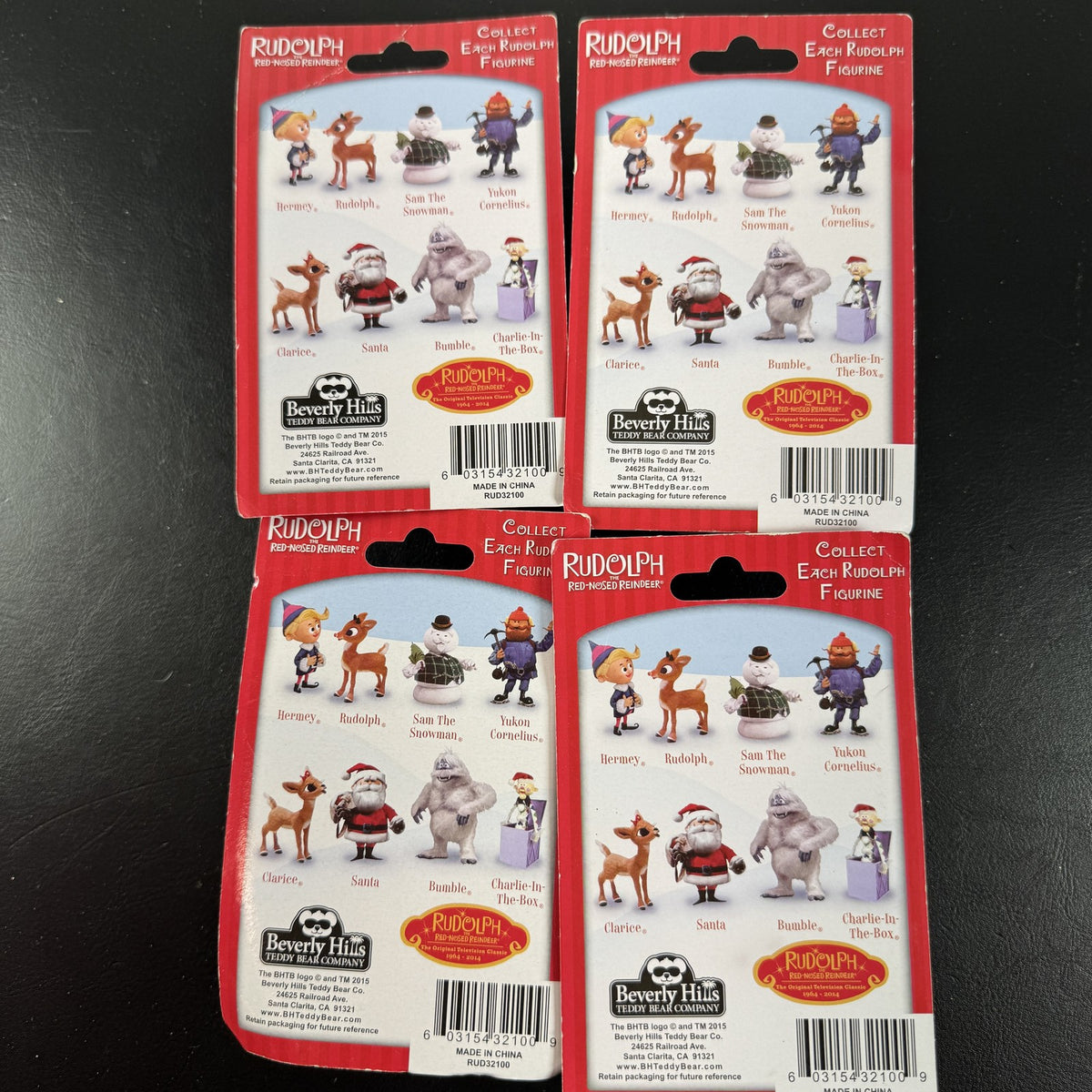 Character Arts Rudolph the Red-Nosed Reindeer set of 4 sealed mini figures including Yukon Cornelius and Sam the Snowman.