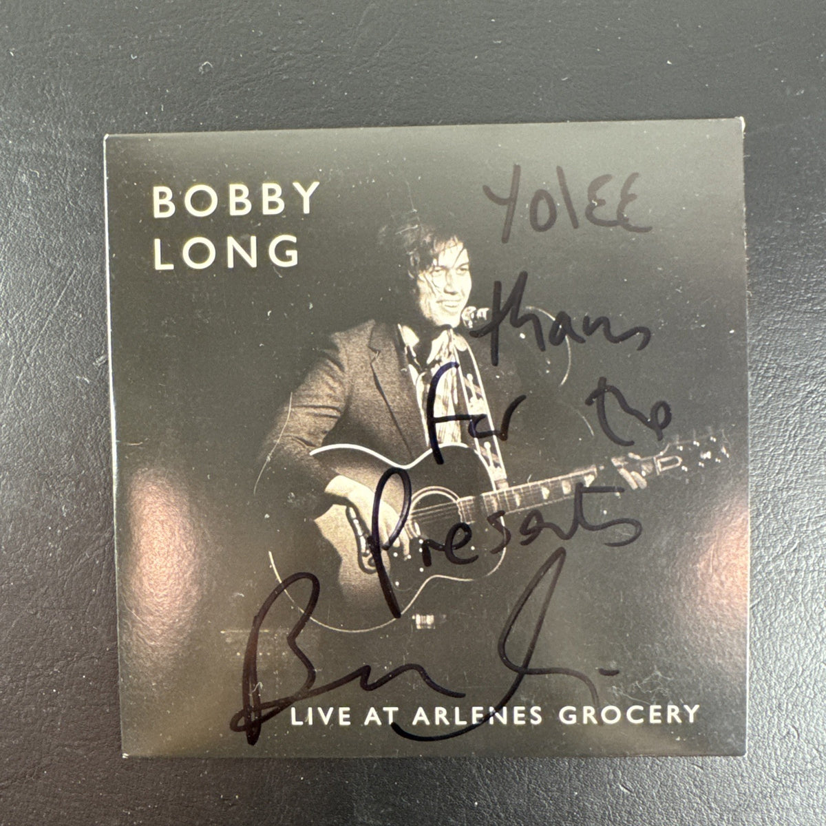 Autographed Bobby Long 2009 CD collection and signed Whisky a Go Go concert ticket stub lot.