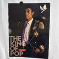 Michael Jackson 2009 memorial tribute promo poster featuring portrait in military jacket and white dove graphic.