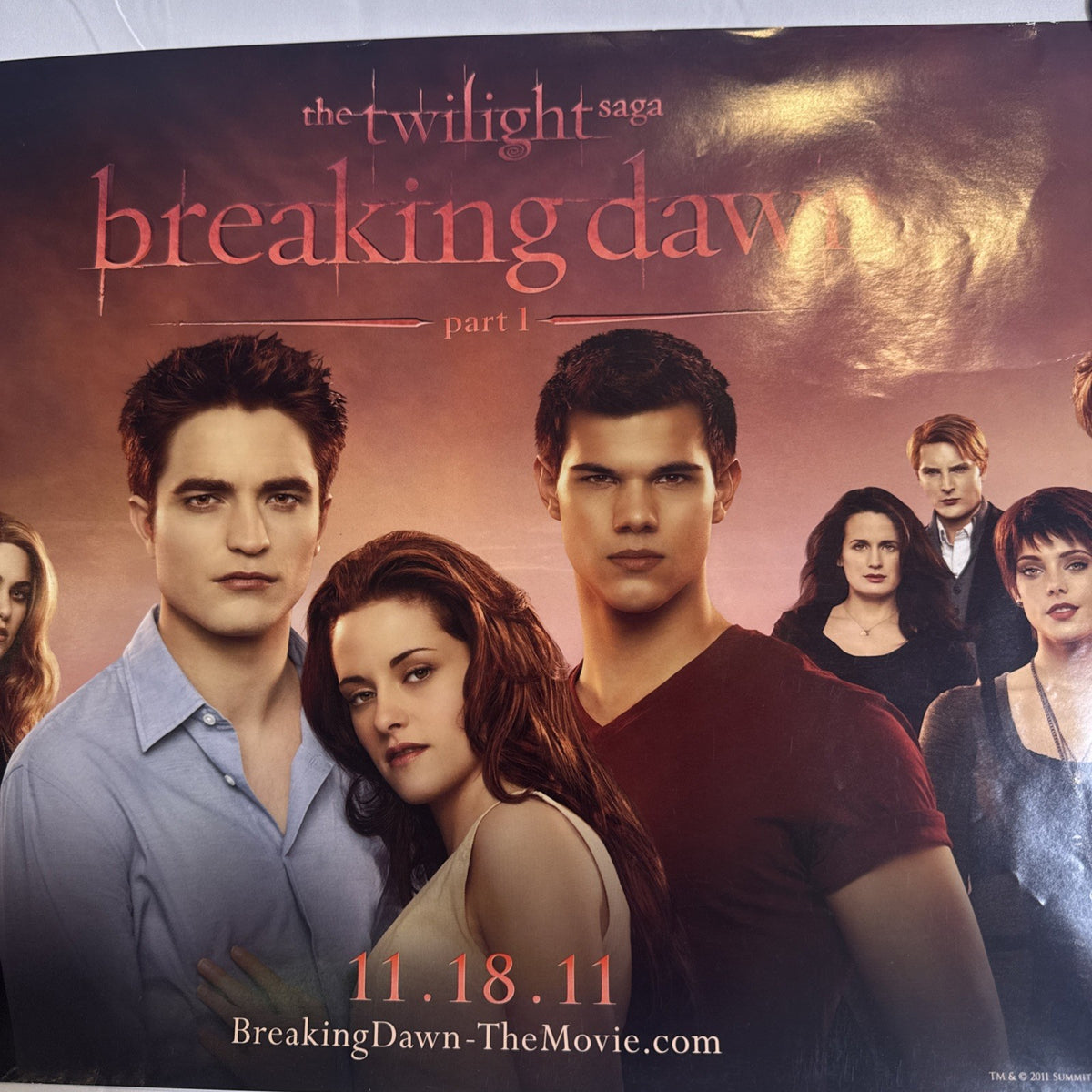 Set of three original 11x17 Twilight Breaking Dawn Part 1 promo posters including SDCC 2011 exclusive ensemble print.