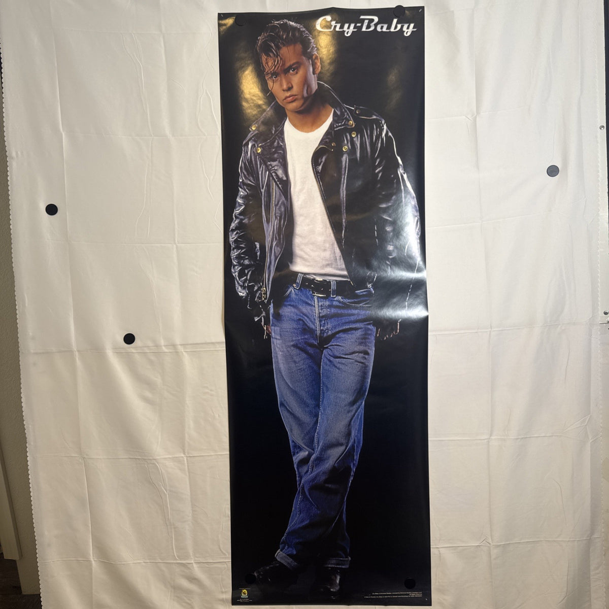 Vintage 1990 Cry-Baby movie door poster featuring Johnny Depp by Scorpio Posters 21x62