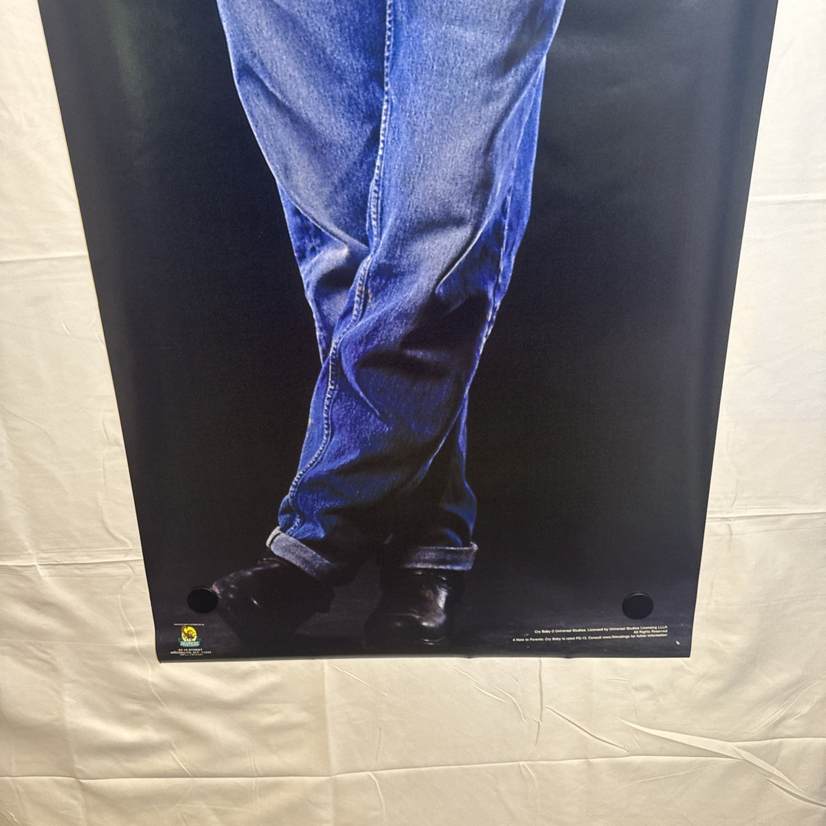 Vintage 1990 Cry-Baby movie door poster featuring Johnny Depp by Scorpio Posters 21x62