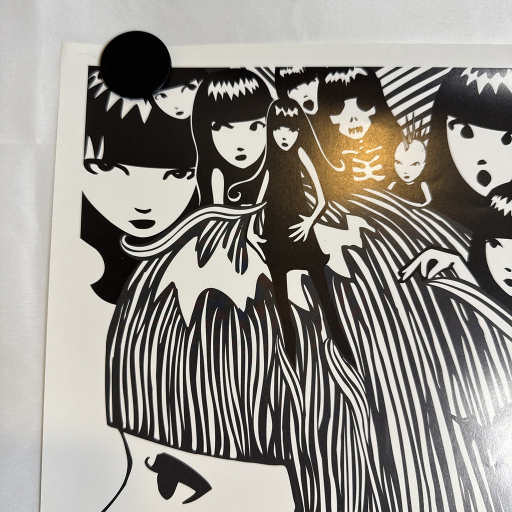 2003 Emily the Strange Get Lost Now 18x24 black and white poster by Cosmic Debris
