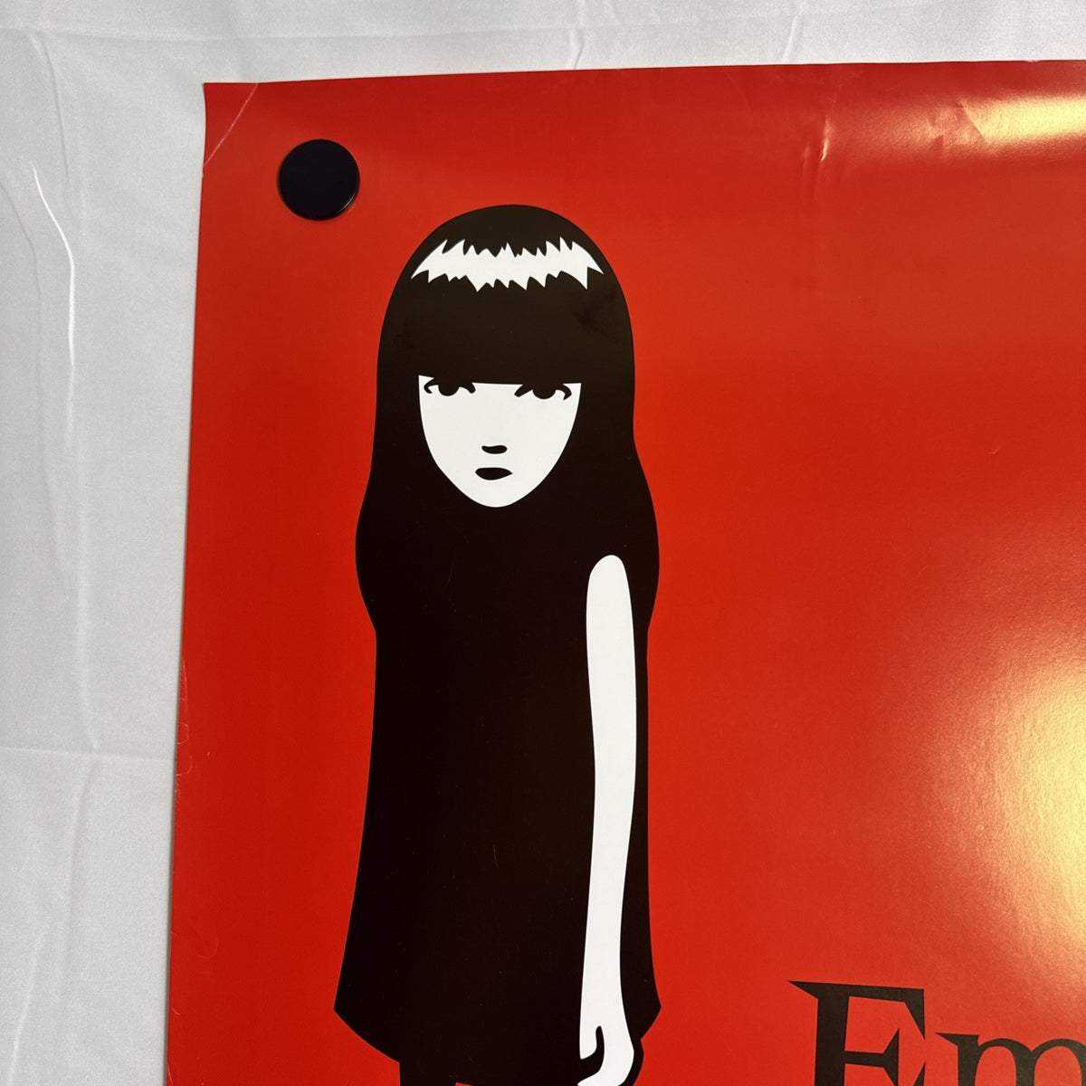 Original 2001 Emily the Strange red wall poster by Cosmic Debris, 18x24 inches.