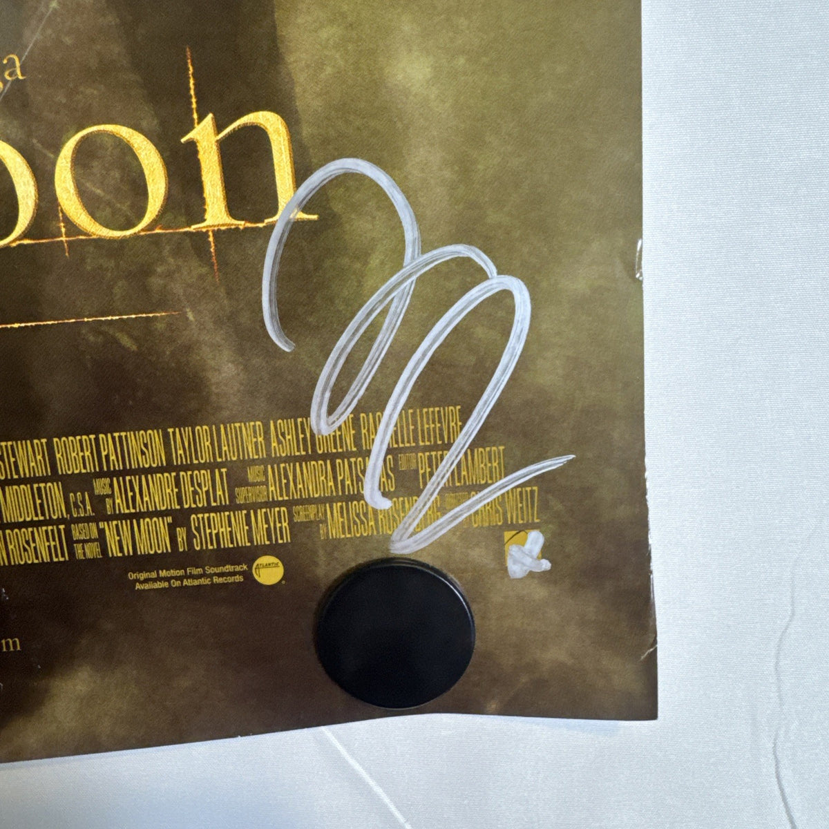 Original 2009 Twilight New Moon promotional 11x17 poster signed in silver marker by cast members.