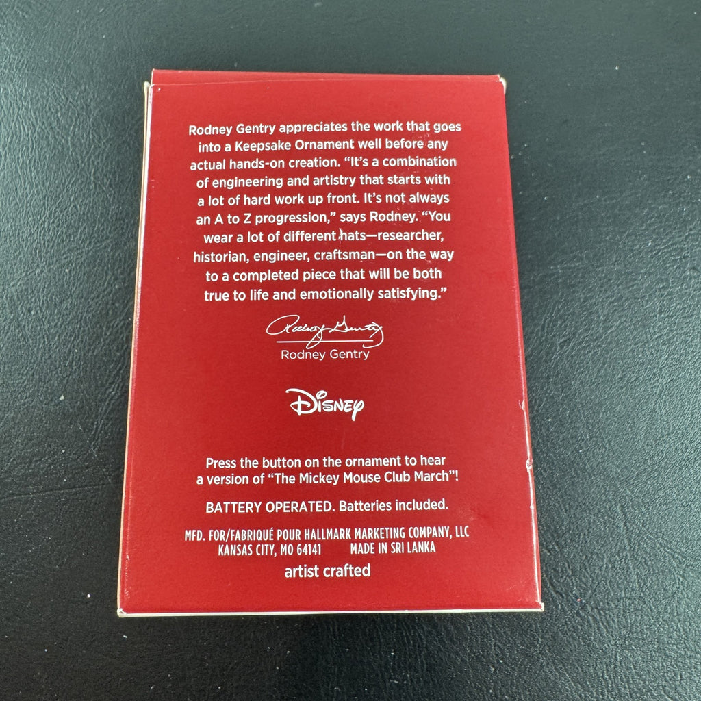 Hallmark Keepsake Disney Mickey Mouse Club 65th anniversary ear hat musical ornament in original packaging