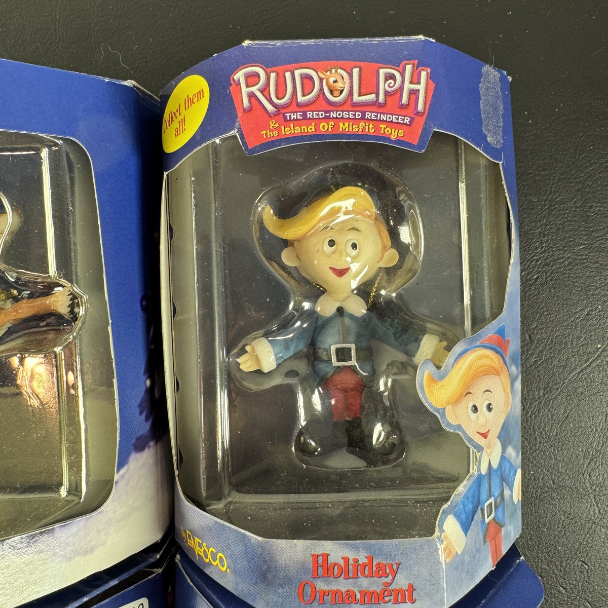 Enesco 2000 Rudolph the Red-Nosed Reindeer set of four Christmas ornaments in original display boxes.
