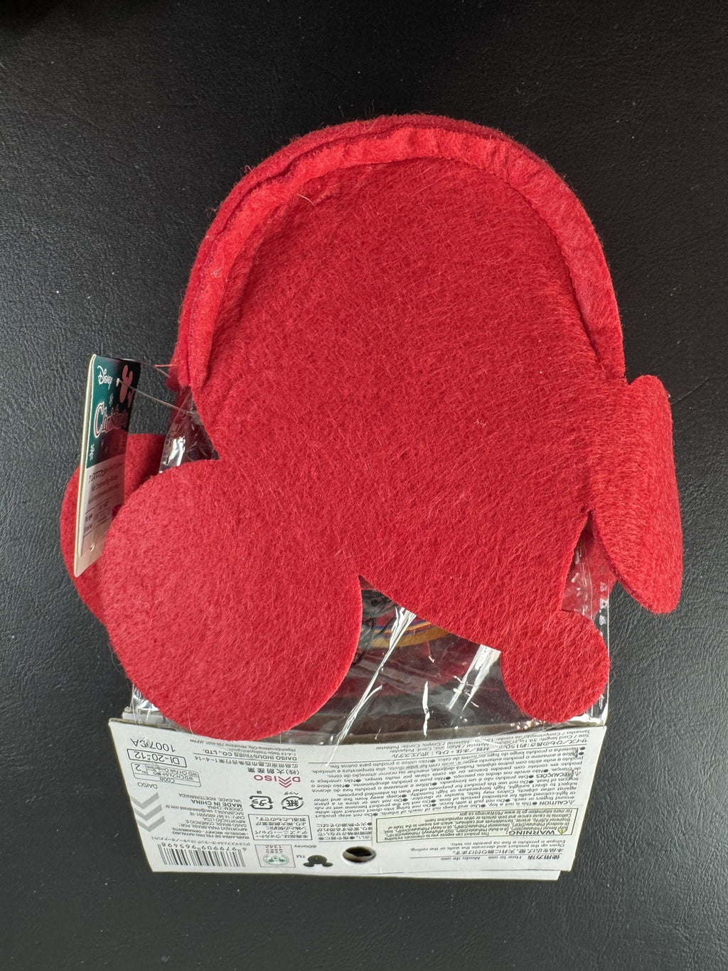 Disney Daiso Mickey Mouse felt red Christmas garland set of 2 hanging holiday ornament cutouts