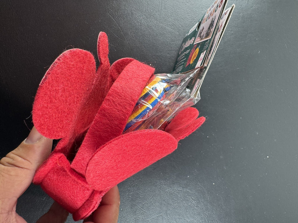 Disney Daiso Mickey Mouse felt red Christmas garland set of 2 hanging holiday ornament cutouts