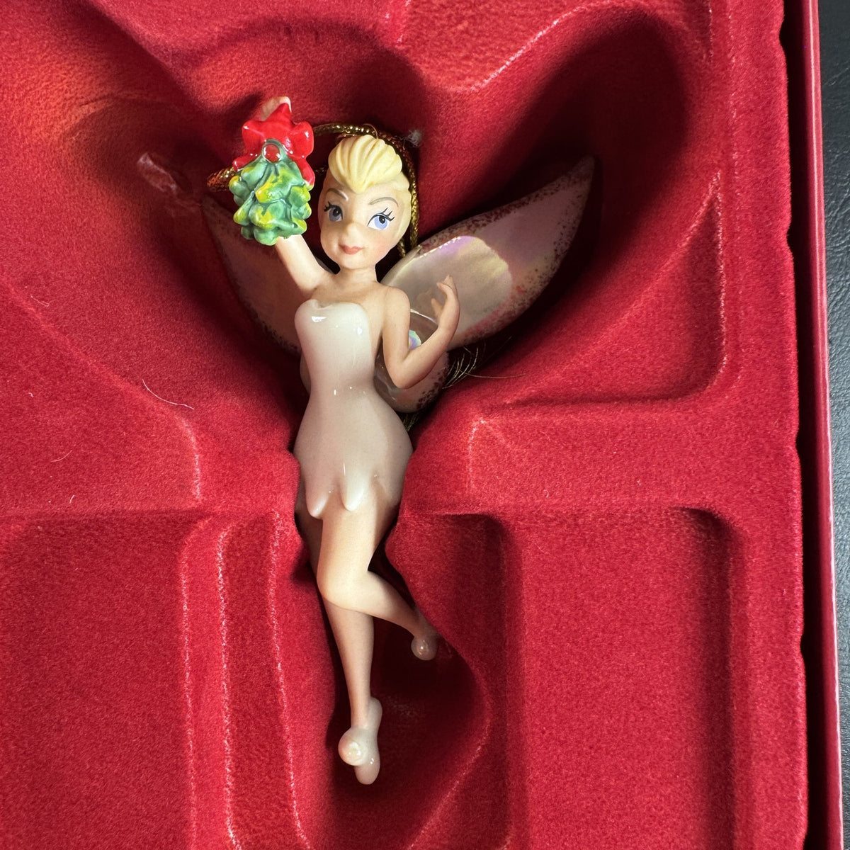 Lenox Disney 100 Tinker Bell mistletoe Christmas ornament in original packaging