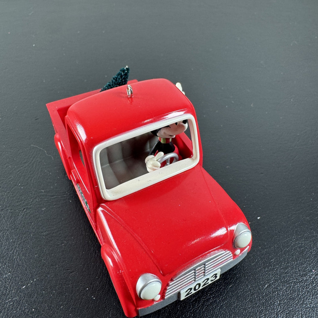 Hallmark Keepsake 2023 Disney Mickey Mouse red tree farm truck Christmas ornament in original box