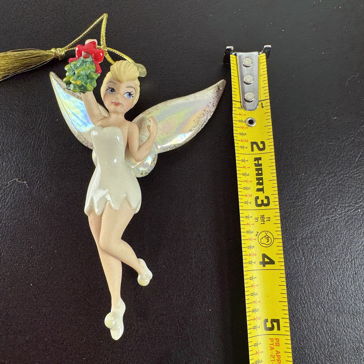 Lenox Disney 100 Tinker Bell mistletoe fairy porcelain Christmas ornament in box