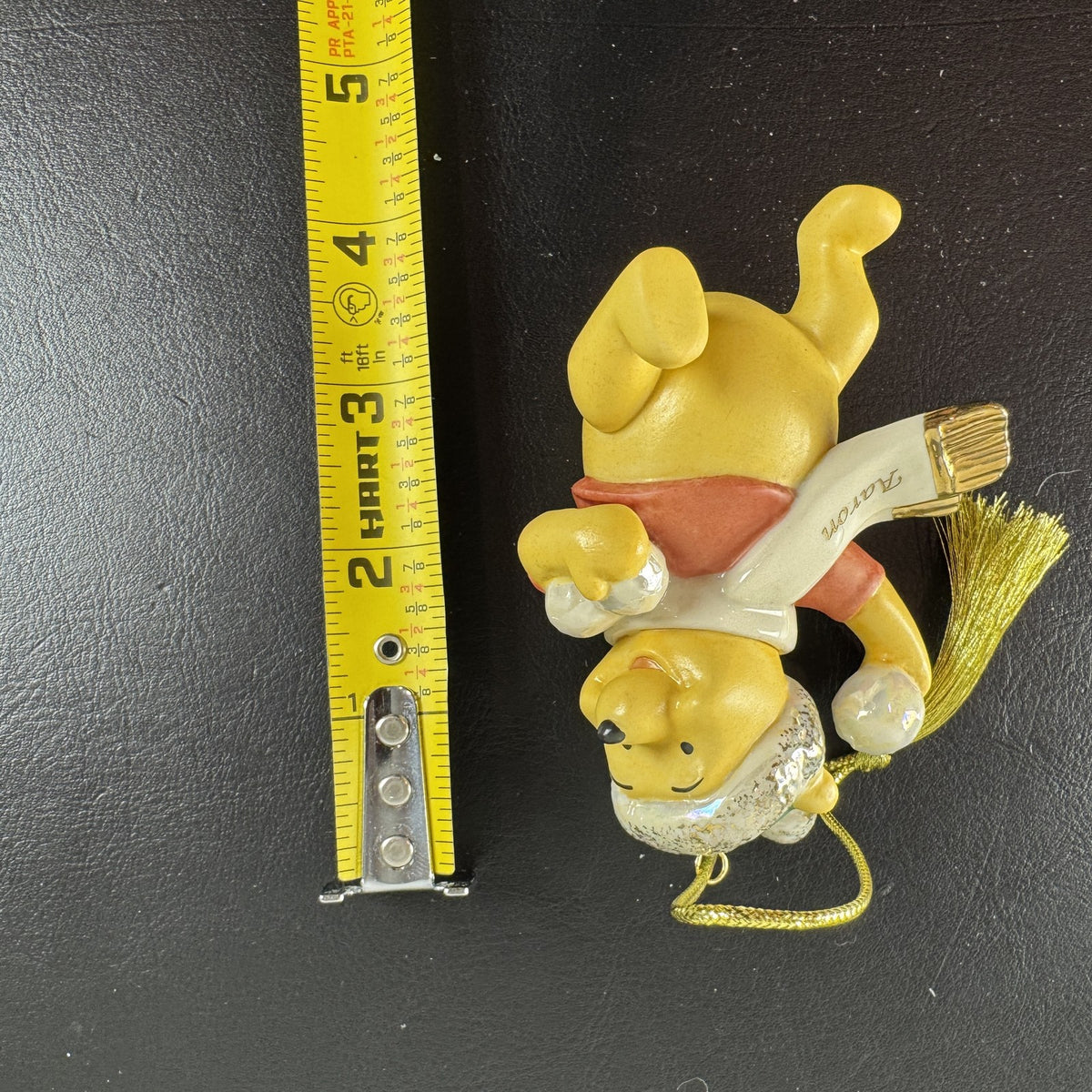 Lenox Disney Showcase Winnie the Pooh Winter Fun porcelain ornament personalized with Aaron in original box