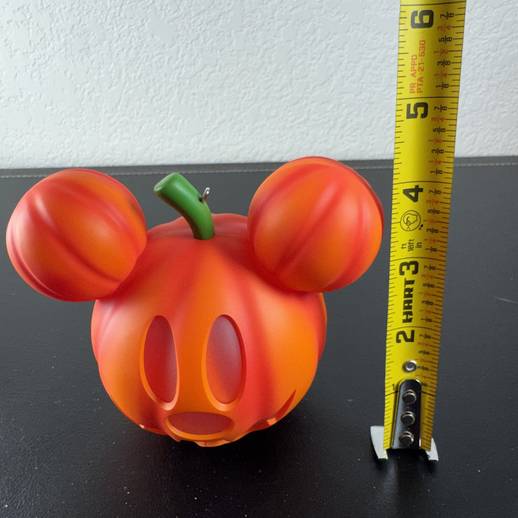 Hallmark Keepsake Disney Mickey Mouse orange jack-o'-lantern light-up Halloween ornament in original box