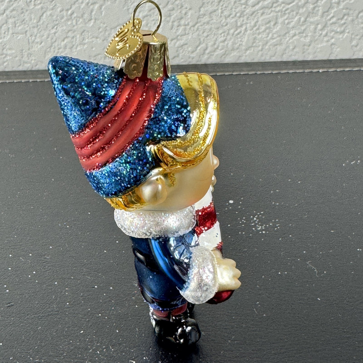 Old World Christmas Hermey the Misfit Elf hand blown glass ornament holding candy cane with original box