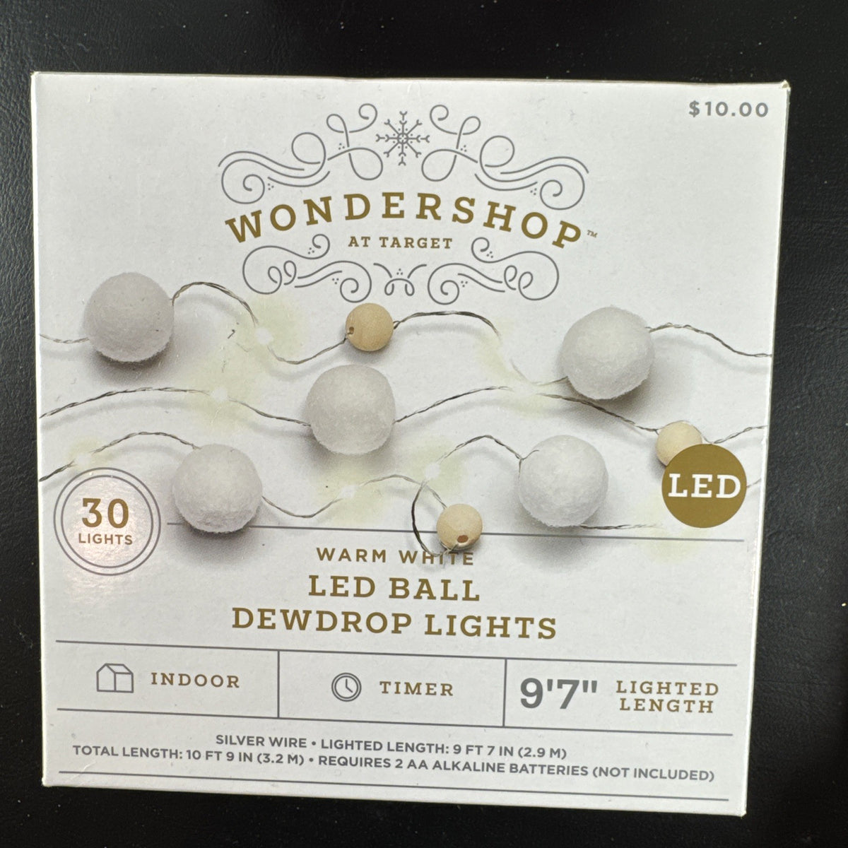 Lot of 3 brand new Target Wondershop and North Spruce Lane holiday LED string lights in packaging.