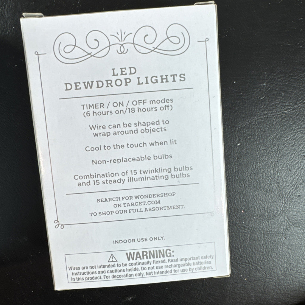 Lot of 3 brand new Target Wondershop and North Spruce Lane holiday LED string lights in packaging.