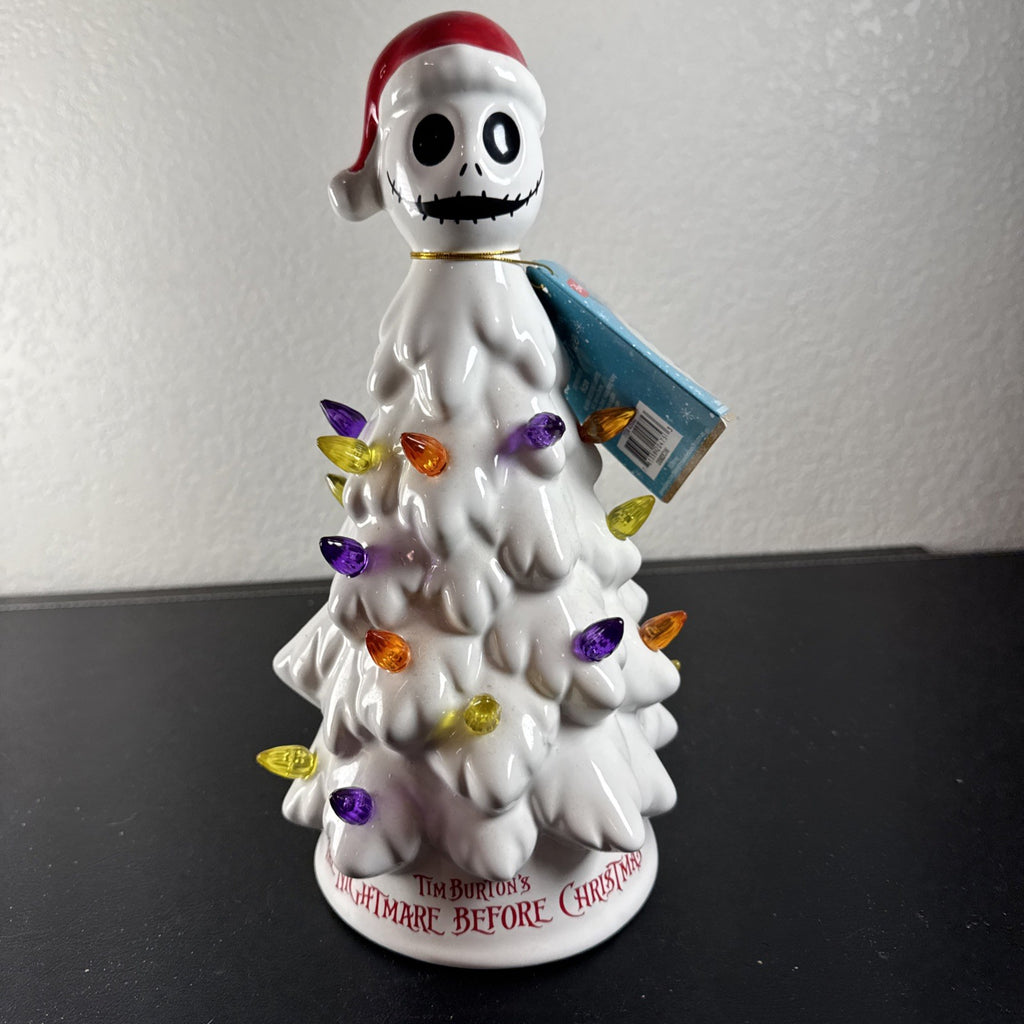 Disney Nightmare Before Christmas Jack Skellington light-up white ceramic tabletop holiday tree 11 inch
