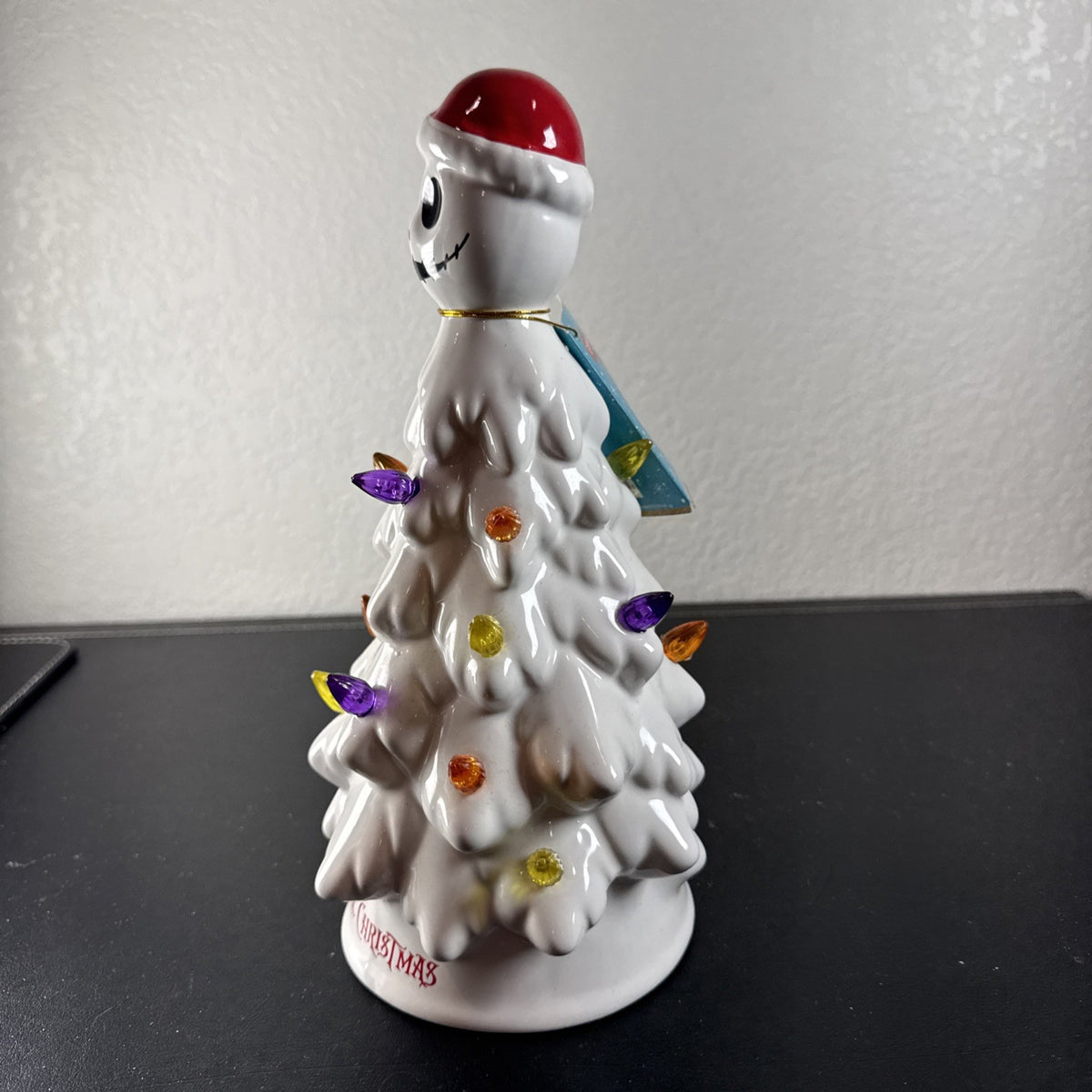 Disney Nightmare Before Christmas Jack Skellington light-up white ceramic tabletop holiday tree 11 inch