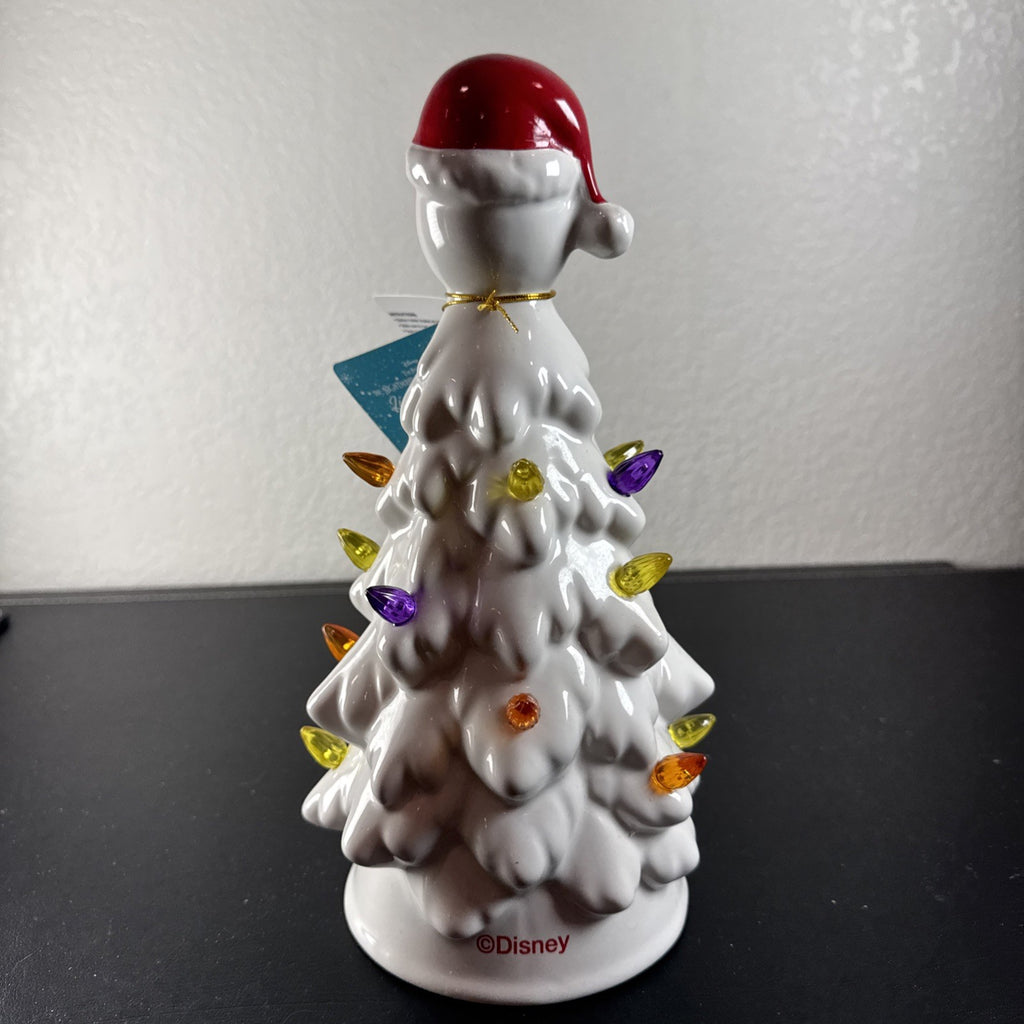 Disney Nightmare Before Christmas Jack Skellington light-up white ceramic tabletop holiday tree 11 inch