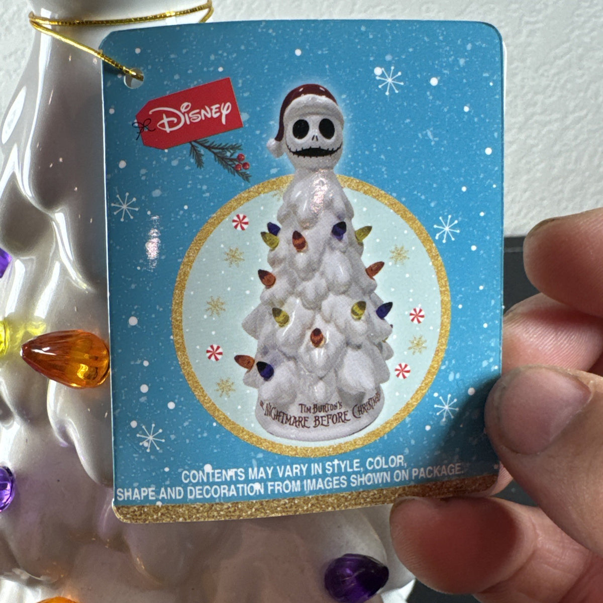 Disney Nightmare Before Christmas Jack Skellington light-up white ceramic tabletop holiday tree 11 inch