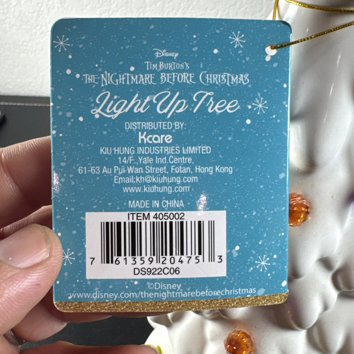 Disney Nightmare Before Christmas Jack Skellington light-up white ceramic tabletop holiday tree 11 inch