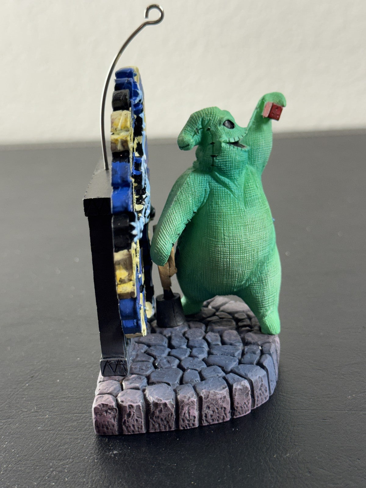 Disney Nightmare Before Christmas resin Oogie Boogie roulette wheel ornament with hanging wire and flat base
