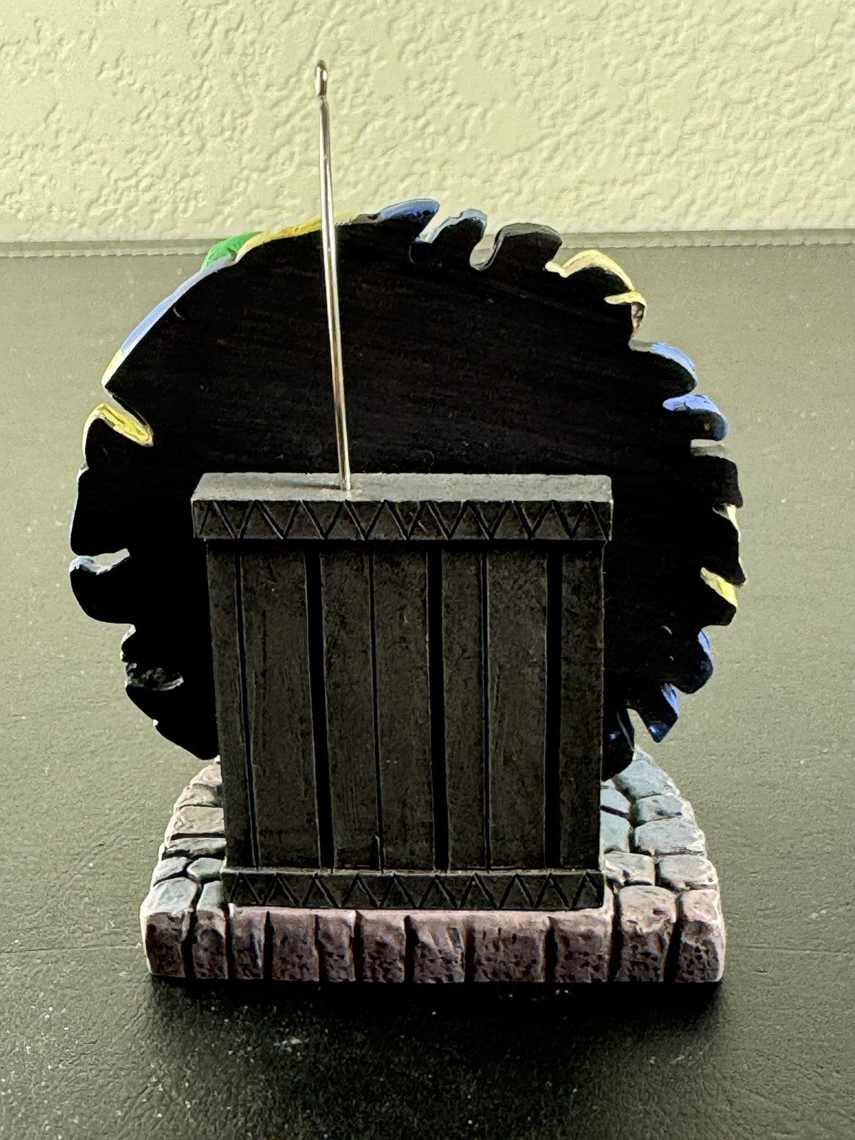 Disney Nightmare Before Christmas resin Oogie Boogie roulette wheel ornament with hanging wire and flat base